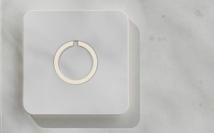 Square White Touch Doorbell Button by Luxello Door Bells Square White Touch Doorbell Button by Luxello Door Bells